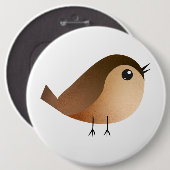 Spatzen-Vogel-Cartoon  Button (Vorne & Hinten)