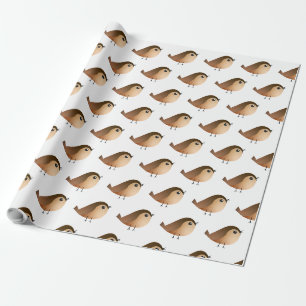Spatzen-Vogel-Cartoon Geschenkpapier