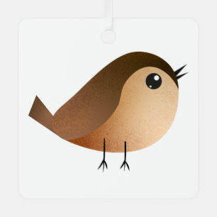 Spatzen-Vogel-Cartoon Ornament Aus Metall