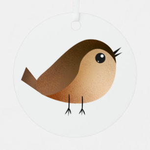 Spatzen-Vogel-Cartoon Ornament Aus Metall