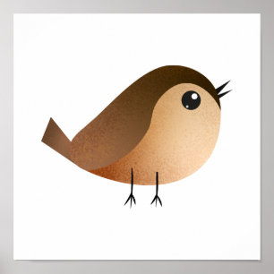 Spatzen-Vogel-Cartoon Poster