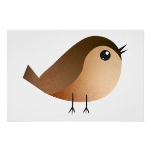 Spatzen-Vogel-Cartoon  Poster