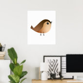 Spatzen-Vogel-Cartoon Poster (Heimbüro)