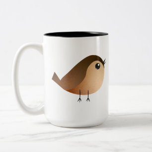 Spatzen-Vogel-Cartoon Zweifarbige Tasse