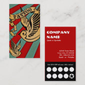 Spatzentätowierungs-Kuponkarte Treuekarte (Vorne/Hinten)