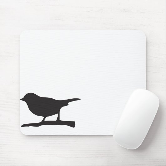 Spatzenvogel u. schwarze u. weiße Silhouette der Mousepad (Mit Mouse)