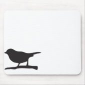 Spatzenvogel u. schwarze u. weiße Silhouette der Mousepad (Vorne)