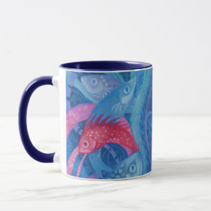 Spawning, Fisch, Rosa & Blau, Unterwasser Tasse