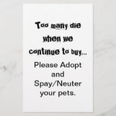Spay Neuter Adoptier Flyer (Vorne)