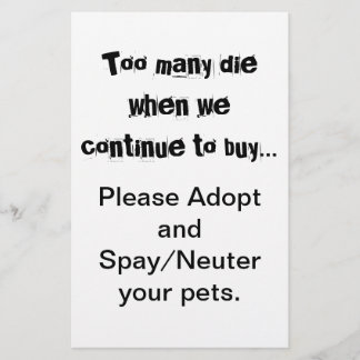 Spay Neuter Adoptier Flyer