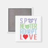 Spay Neuter Adoptiert Liebe 2 Magnet (Vorderseite/Rückseite)
