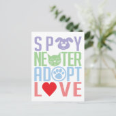 Spay Neuter Adoptiert Liebe 2 Postkarte (Stehend Vorderseite)
