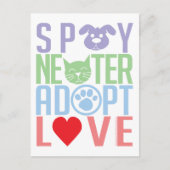 Spay Neuter Adoptiert Liebe 2 Postkarte (Vorderseite)