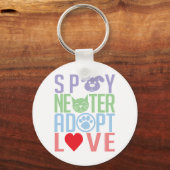 Spay Neuter Adoptiert Liebe 2 Schlüsselanhänger (Vorderseite)