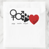 Spay-Neuter-Adoptiert-Liebe Rechteckiger Aufkleber (Tasche)