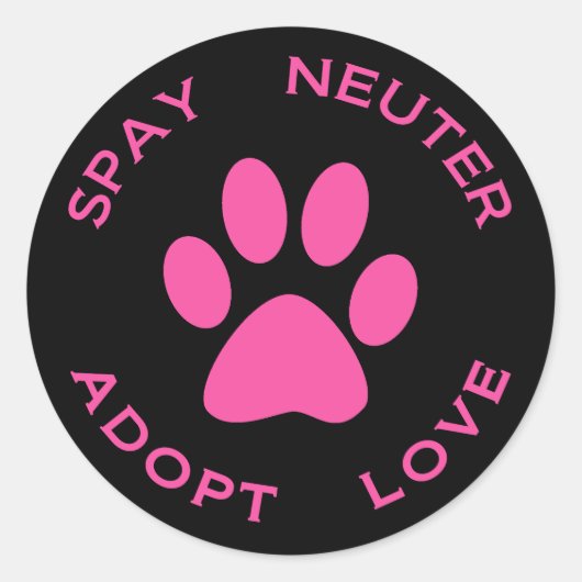 Spay Neuter Adoptiert Liebe Runder Aufkleber (Vorderseite)