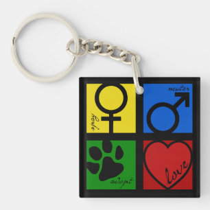Spay-Neuter-Adoptiert-Liebe Schlüsselanhänger