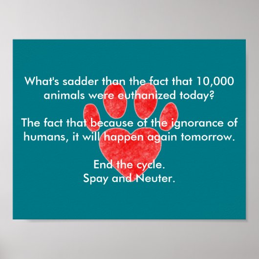 Spay & Neuter Pawprint Poster (Vorne)