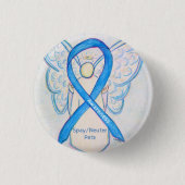 Spay/Neuter Pets Awareness Angel Ribbon Art Button (Vorderseite)