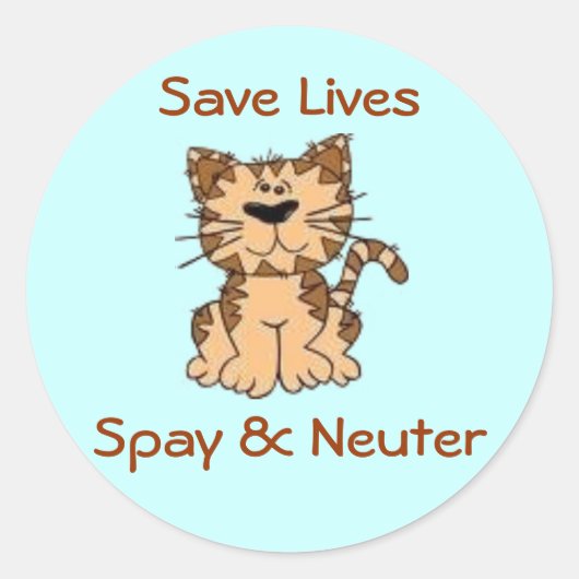 Spay & Neuter Runder Aufkleber (Vorderseite)