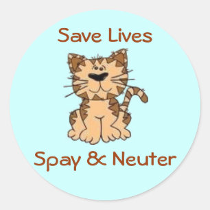 Spay & Neuter Runder Aufkleber