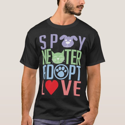 Spay Neutrum adoptieren Liebe 2 T-Shirt (Vorderseite)