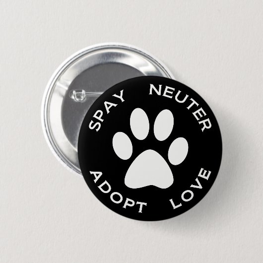 Spay Neutrum adoptieren Liebe Button (Vorne & Hinten)