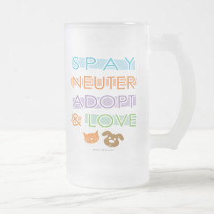 Spay Neutrum adoptieren Liebe Mattglas Bierglas