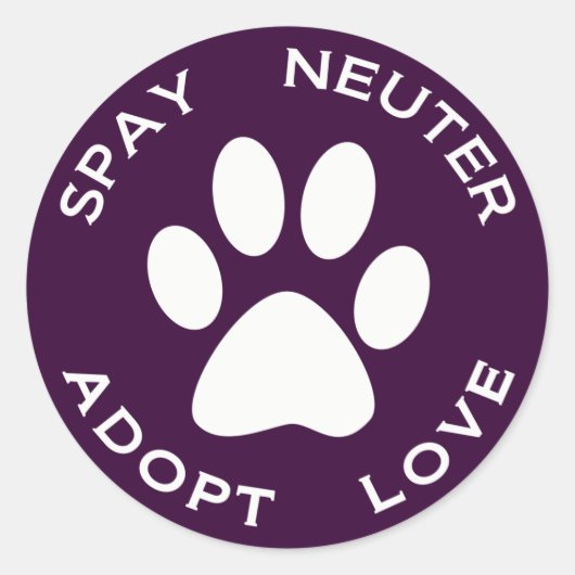 Spay Neutrum adoptieren Liebe Runder Aufkleber (Vorderseite)
