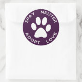 Spay Neutrum adoptieren Liebe Runder Aufkleber (Tasche)
