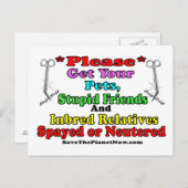 Spay oder Neuter Postkarte (Vorne/Hinten)