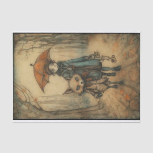Spazieren mit einem Fuchs Seidenpapier (Vorderseite)