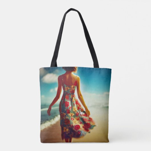Spazieren Sie am Strand Tasche (Rückseite)