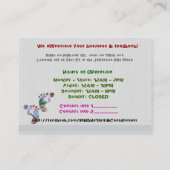 Spazieren Sie auf der wilden Seite des THRIFT-SEND Visitenkarte (Rückseite)