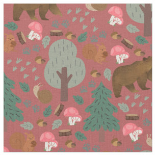 Spazieren Sie durch den Wald auf Kastanien Stoff