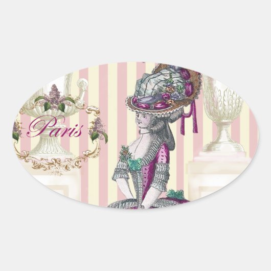 Spazieren Sie entlang der Champs-Élysées Ovaler Aufkleber (Vorderseite)