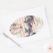 Spazieren Sie entlang der Champs-Élysées Ovaler Aufkleber (Umschlag)