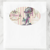 Spazieren Sie entlang der Champs-Élysées Ovaler Aufkleber (Tasche)