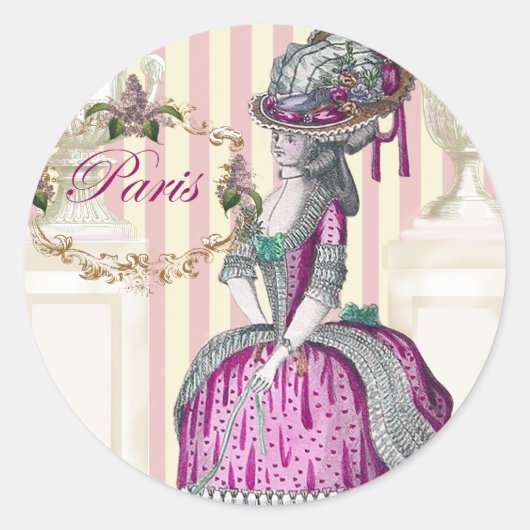 Spazieren Sie entlang der Champs-Élysées Runder Aufkleber (Vorderseite)