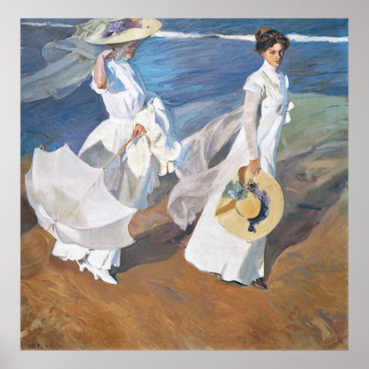 Spazieren Sie entlang der Küste, Joaquín Sorolla Poster (Vorne)