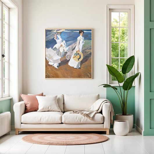 Spazieren Sie entlang der Küste, Joaquín Sorolla Poster