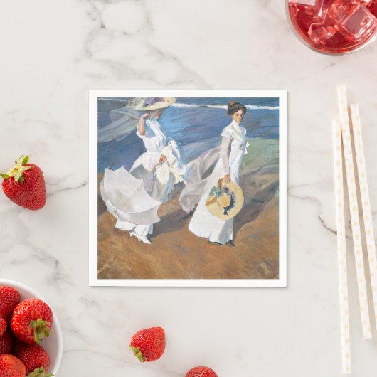 Spazieren Sie entlang der Küste, Joaquín Sorolla Serviette (Beispiel)