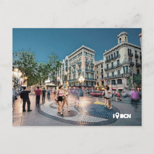 Spazieren Sie und küssen Sie sich an der Rambla, B Postkarte