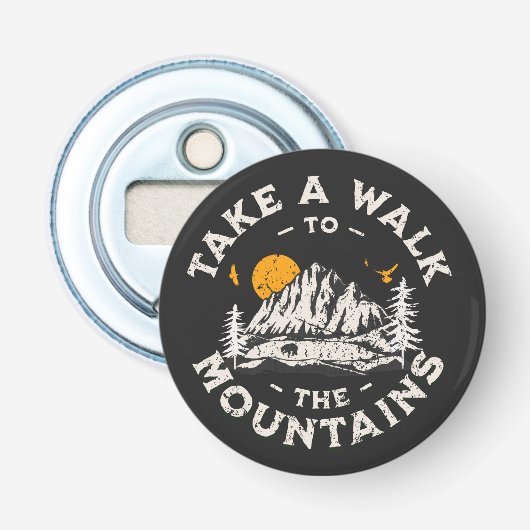 Spazieren Sie zu den Bergen im Freien Flaschenöffner (Vorderseite)