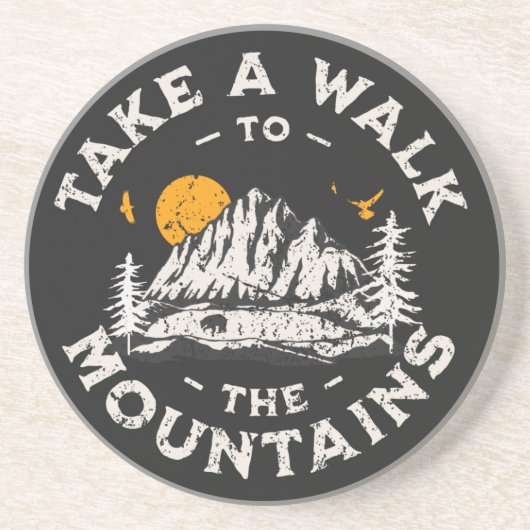 Spazieren Sie zu den Bergen im Freien Getränkeuntersetzer (Vorne)