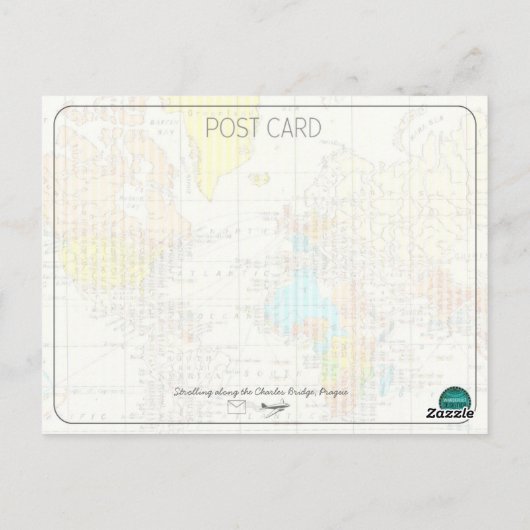 Spazieren zur Karlsbrücke Prag - Postkarte (Rückseite)