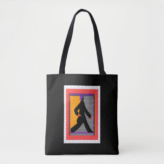Spazierende Frau Schwarz Tasche (Vorderseite)