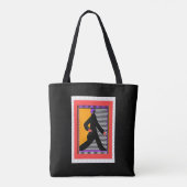 Spazierende Frau Schwarz Tasche (Rückseite)