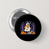 Spazierender Geist-Dackel Lustige Gruselsaison Button (Vorne & Hinten)