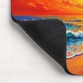 Spazierender Meeresstrand Warmlaufen Sonnenunterga Mousepad (Ecke)